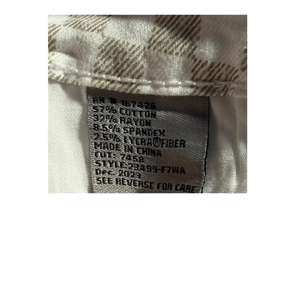 Tractr Kids Tan White Checkered Mid Rise Flare‎ Jeans Size 10 New with Tags NWT